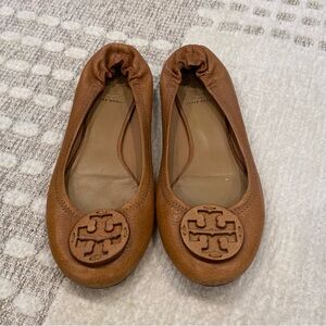 Tory Burch Brown Leather Ballet Flats